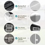 5 X 3 FT Outdoor Storage Shed, Metal Shed for Garden, Backyard, Patio, Brown Tool Room