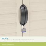 Vertical Outdoor Storage Shed with Reinforced Floor, Lockable Double Doors, All-Weather Construction, and Multi-Wall Panels,