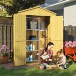 Outdoor Storage Shed, 4.6X2.3 FT Wood Shed Garden Outdoor Storage Cabinet Waterproof, Storages Sheds Outdoor with Floor