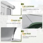 41 Cu.Ft Horizontal Storage Shed Outdoor, Weatherproof Resin Storage Shed with Floor Thickened, Gas Spring, Lockable Doors