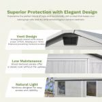 6 X 8 FT Plastic Outdoor Storage Shed with Floor,With Two Windows and Lockable Door for Garden, Resin outside Tool Shed