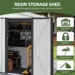 6' X 4' Outdoor Metal Storage Shed,Large Tools Storage Shed,Heavy Duty with Lockable Double Doors & Air Vent for Backyard,Patio
