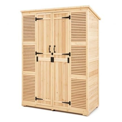 Outdoor Wooden Waterproof Garden Tool Storage Shed with Lock 58X78 Inches