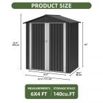 6X4Ft Heavy-Duty Metal Outdoor Storage Shed with Locking Doors & Air Vent – Weather-Resistant Tool Shed for Backyard, Patio