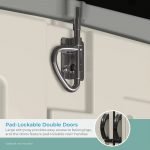 BMS6312D Everett 6' X 3' Heavy-Duty Resin Outdoor Pad-Lockable Double Doors and Windows All-Weather Shed for Yard Storag
