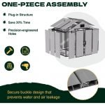 8 X 6 FT Resin Outdoor Storage Shed with Floor, Outdoor Storage Tool Shed with Windows and Lockable Door, Resin Garden Shed