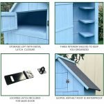 Durable Waterproof Outdoor Vertical Storage Shed with Lockable Door Shelves Loft Garden Tool Organizer 8.7Cuft Wood Construction