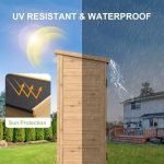 Outdoor Storage Cabinet with Waterproof Roof, Double Lockable Doors Garden Shed with 2 Removable Shelves, Wooden Storage Shed