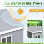 Garden Shed Storage House Garden Tool Sheds with Lockable Door for Patio Backyard Lawn Pool 6X4 FT Plastic Resin Shed with Floor