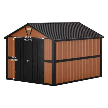 Massive 10x12 Ft Lockable Metal Storage Shed with 2 Windows - Ideal for Workshop, Bikes, and Outdoor Gear