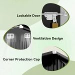 Shed Outdoor Storage Shed Metal,Lockable Doors Tool Sheds with Sloping Roof,Steel Garden Shed with Air Vent for Backyard,Patio
