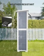 63'' Tall Solid Wood Outdoor Storage Cabinet, Waterproof Garden Shed with Double Doors, Adjustable Shelves & Asphalt Roof