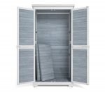 63'' Tall Solid Wood Outdoor Storage Cabinet, Waterproof Garden Shed with Double Doors, Adjustable Shelves & Asphalt Roof