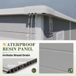 Outdoor Storage Shed 6 X 6 FT, Resin Garden Sheds with Floor Plastic Patio,With Lockable Door Outdoor Storage Shed