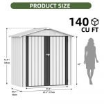 6' X 4' Outdoor Metal Storage Shed,Large Tools Storage Shed,Heavy Duty with Lockable Double Doors & Air Vent for Backyard,Patio