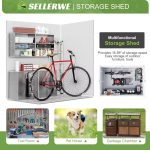 5X3 FT Outdoor Storage Shed, Waterproof Thicker Small Resin Shed with Floor & Lockable Door & Window & Vents, Plastic Tool Sheds