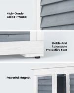 63" Outdoor Wood Storage Cabinet with Double Doors & Slanted Roof, Weatherproof Garden Tool Shed for Patio, Lawn or Backyard