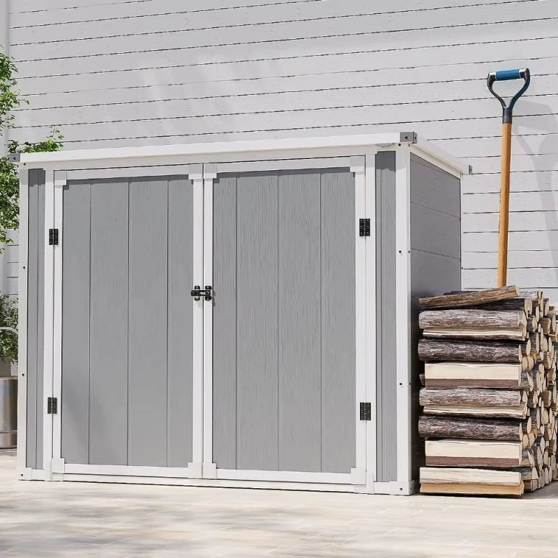 306GAL Outdoor Storage Box, 1170L Patio Deck Box and Resin Shed, Waterproof Storage Cabinet for Tool Garbage Cans, 3 Doors