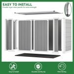 Storage Shed Resin, 41 Cu.Ft Small Outdoor Shed with 3 Doors & Floor, 306GAL Deck Box Waterproof Plastic Tool Storage Sheds