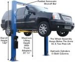 ATLAS Automotive Equipment 9OHSC-SS 2-Post Vehicle Overhead Lift, 11’9” Minimum Ceiling Height, 9,000lb Capacity, Clear Floor, 11’10” Height, 3-Stage Front and 2-Stage Rear Arms, for DIY/Hobbyists image 6