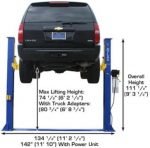 ATLAS Automotive Equipment 9KBPX 2-Post Lift/Hoist, Baseplate Style, 9’6″ Minimum Ceiling Height, 9,000lb Capacity, Symmetric Arms, Dual Hydraulic Chain Drive Cylinders, for Low Ceiling Home Use image 3