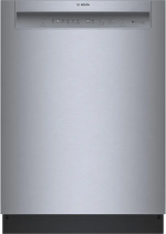 Bosch – 100 Series 24″ Front Control Smart Built-In Hybrid Tub Dishwasher with PureDry, 50 dBA – Stainless Steel image 0