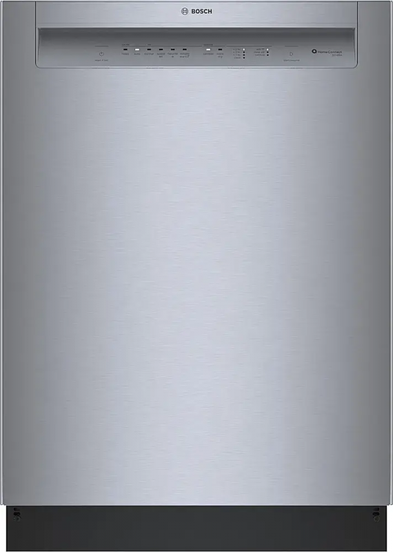 Bosch – 100 Series 24″ Front Control Smart Built-In Hybrid Tub Dishwasher with PureDry, 50 dBA – Stainless Steel image 0