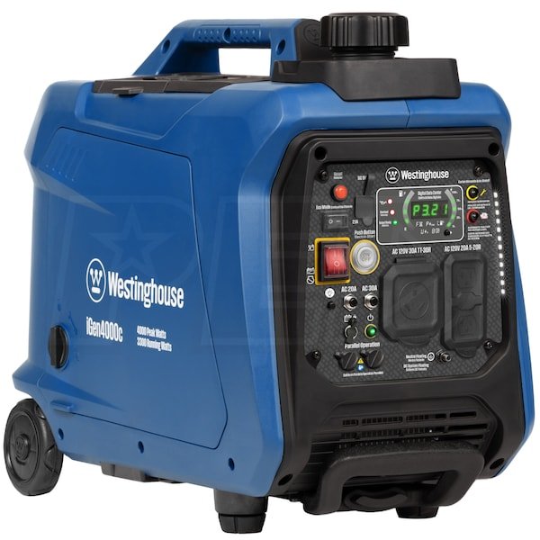 4,000-Watt Gas Powered Portable Inverter Generator with Recoil Start, LED Data Center image 0