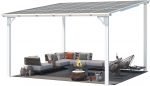Aecojoy 12 ft x 12 ft White Aluminum Pergola with Canopy image 1