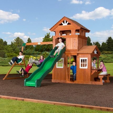 Backyard Discovery Shenandoah Cedar Wood Swing Set Slide image 0