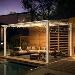 Aecojoy 12 ft x 12 ft White Aluminum Pergola with Canopy image 4