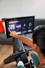 Aviron Strong Series Rower: 22″ HD Touchscreen, Dual Air & Magnetic Resistance up to 100 lbs. Game-Based Workouts, Streaming, Compact Design image 4