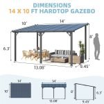 Aecojoy 10 ft. x 14 ft. Dark Gray Aluminum Patio Cover image 3