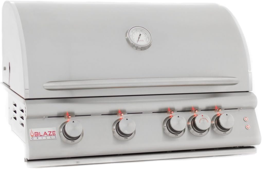Blaze 32 Inch 4-Burner LTE Gas Grill with Rear Burner and Built-in Lighting System image 0