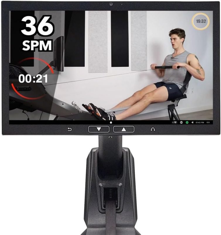 Aviron Strong Series Rower: 22″ HD Touchscreen, Dual Air & Magnetic Resistance up to 100 lbs. Game-Based Workouts, Streaming, Compact Design image 1