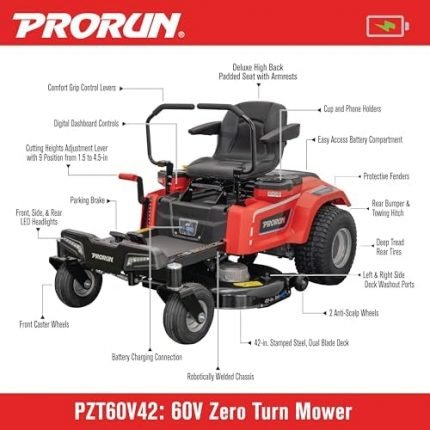 60V Zero Turn Riding Lawn Mower image 1