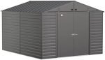 Arrow Select 10′ x 12′ Outdoor Lockable Steel Storage Shed Building, Charcoal image 0